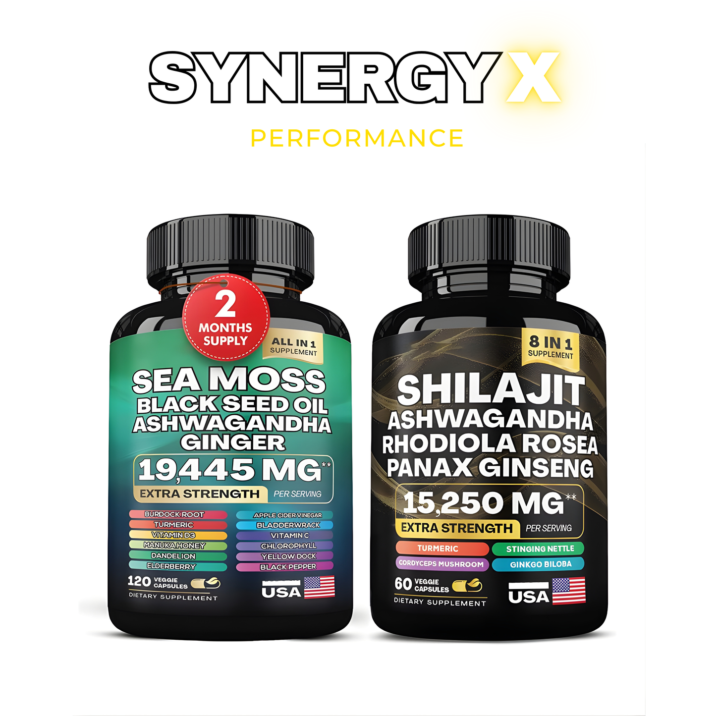 SYNERGY+ SEA MOSS & SHILAJIT SUPPLEMENT BUNDLE