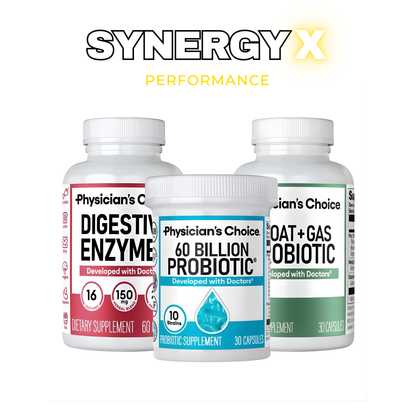 ADVANCED GUT HEALTH SUPPORT WITH 60 BILLION PROBIOTIC + DIGESTIVE ENZYMES + BLOAT & GAS PROBIOTIC