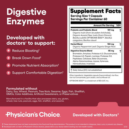 ADVANCED GUT HEALTH SUPPORT WITH 60 BILLION PROBIOTIC + DIGESTIVE ENZYMES + BLOAT & GAS PROBIOTIC