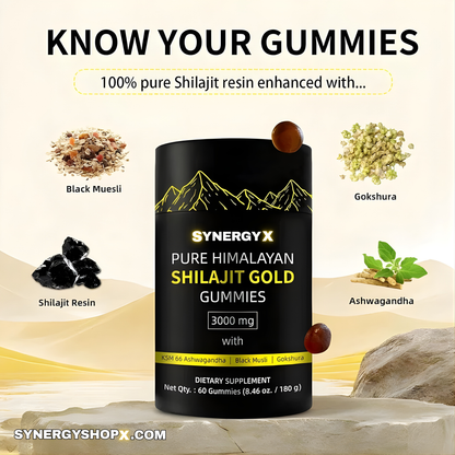 SYNERGY X PURE HIMALAYAN SHILAJIT GOLD GUMMIES