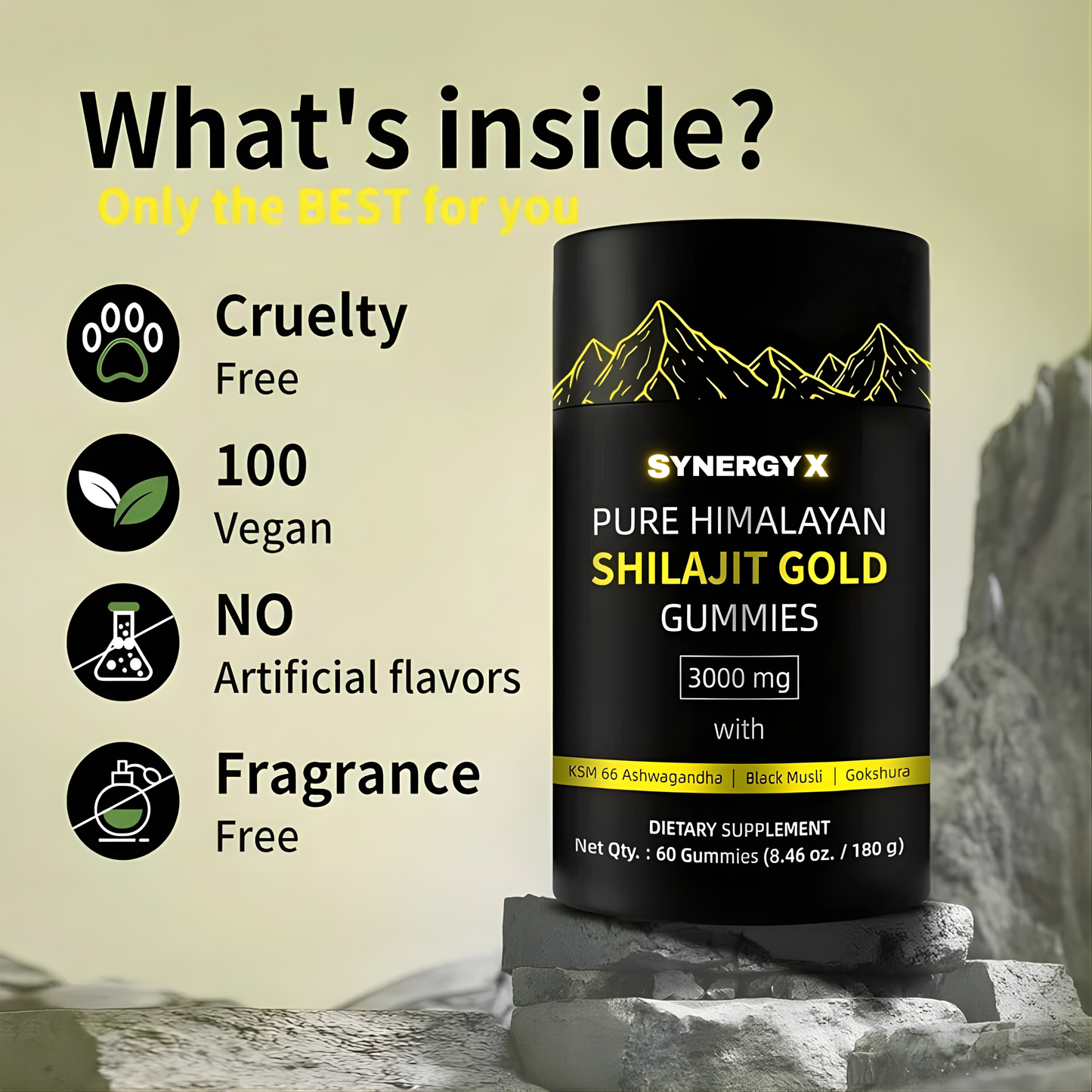 SYNERGY X PURE HIMALAYAN SHILAJIT GOLD GUMMIES