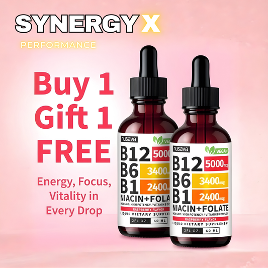 (2-PACK) Vitamin B12 Liquid Supplement Drops with B6, B1, Niacin & Folate