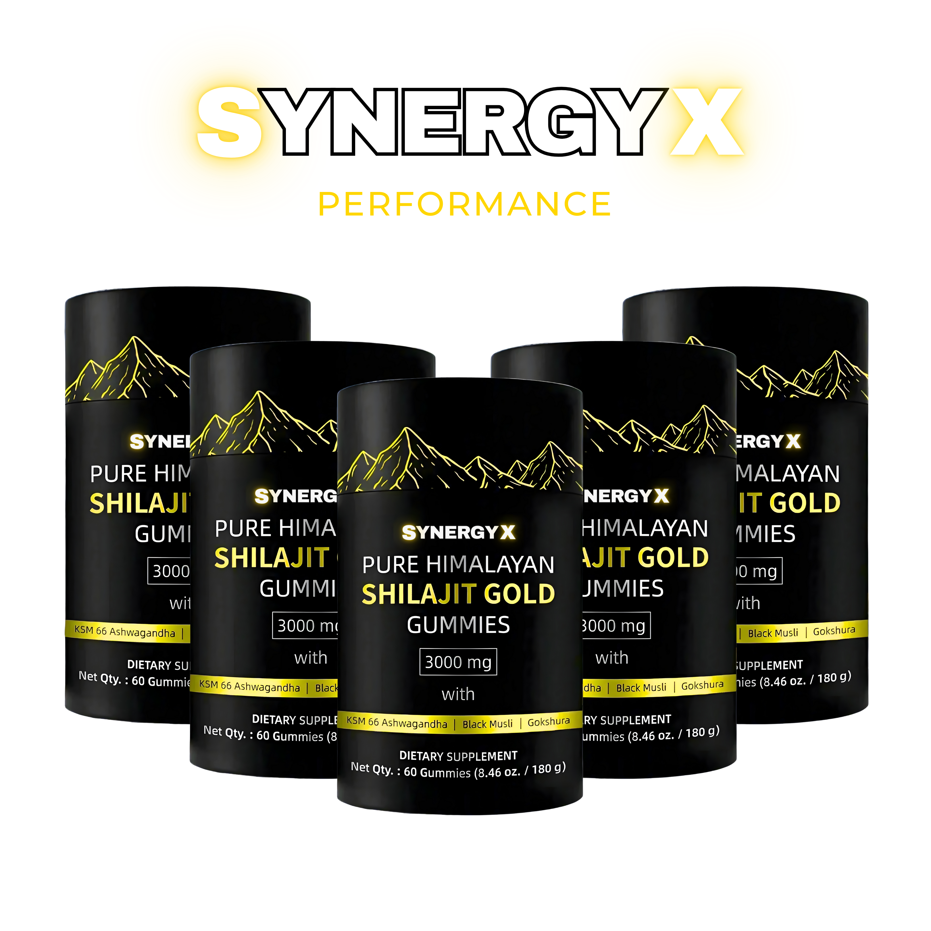 SYNERGY X PURE HIMALAYAN SHILAJIT GOLD GUMMIES 6-12 PACK