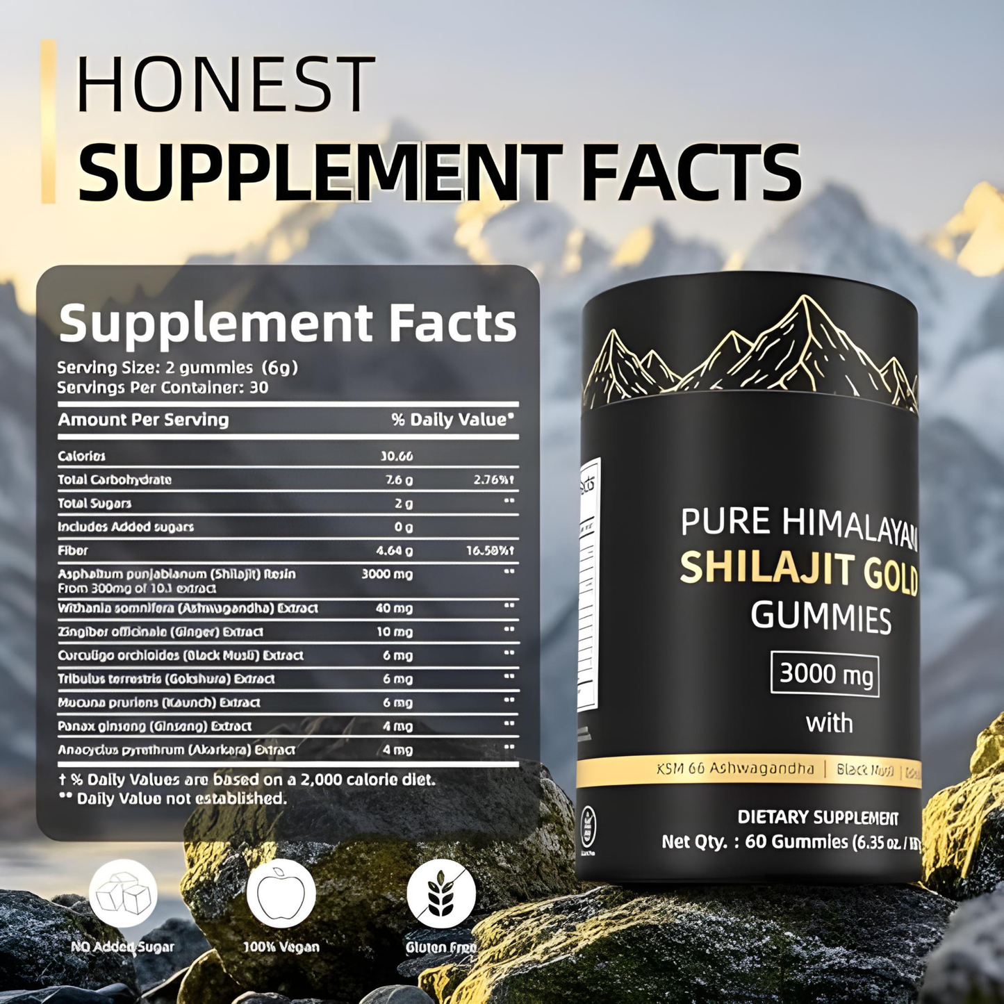 PURE HIMALAYAN SHILAJIT GOLD GUMMIES 6-12 PACK