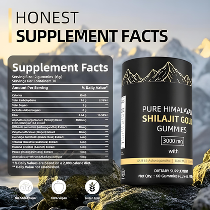 PURE HIMALAYAN SHILAJIT GOLD GUMMIES 6-12 PACK