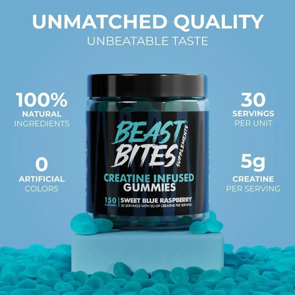 BEAST BITES CREATINE MONOHYDRATE BLUE RASPBERRY