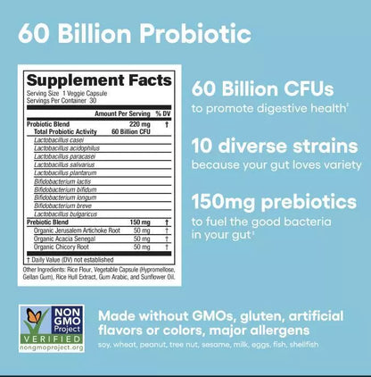 SYNERGY™  - DIGESTIVE ENZYMES 60CT + 60B PROBIOTIC 30CT