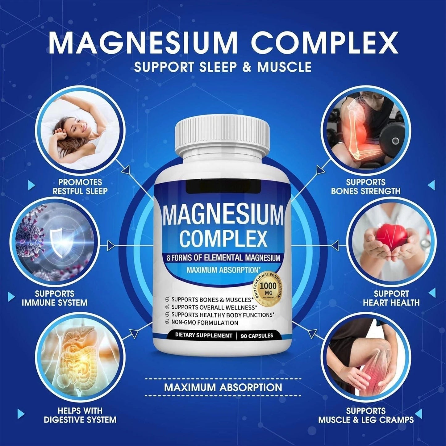 MAGNESIUM COMPLEX 8 ESSENTIAL MAGNESIUM SUPPLEMENT 1000mg