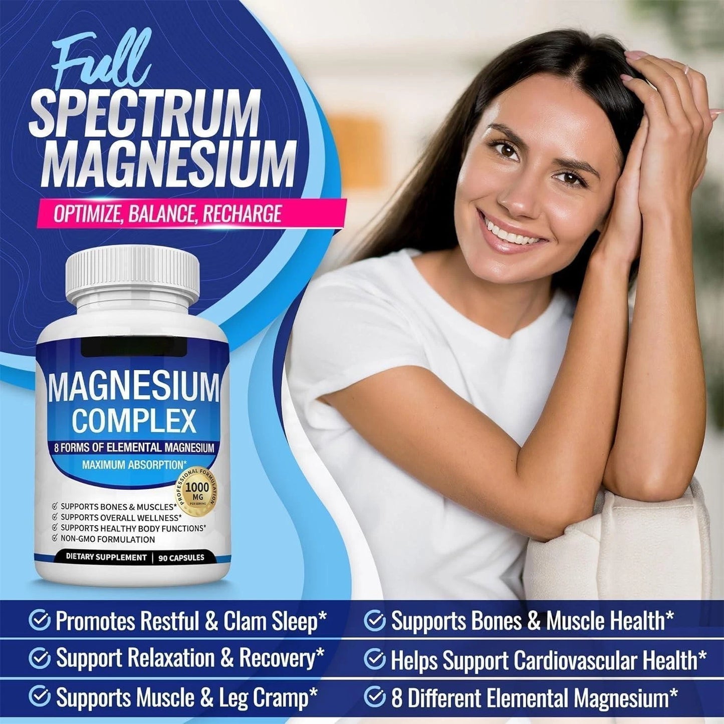 MAGNESIUM COMPLEX 8 ESSENTIAL MAGNESIUM SUPPLEMENT 1000mg