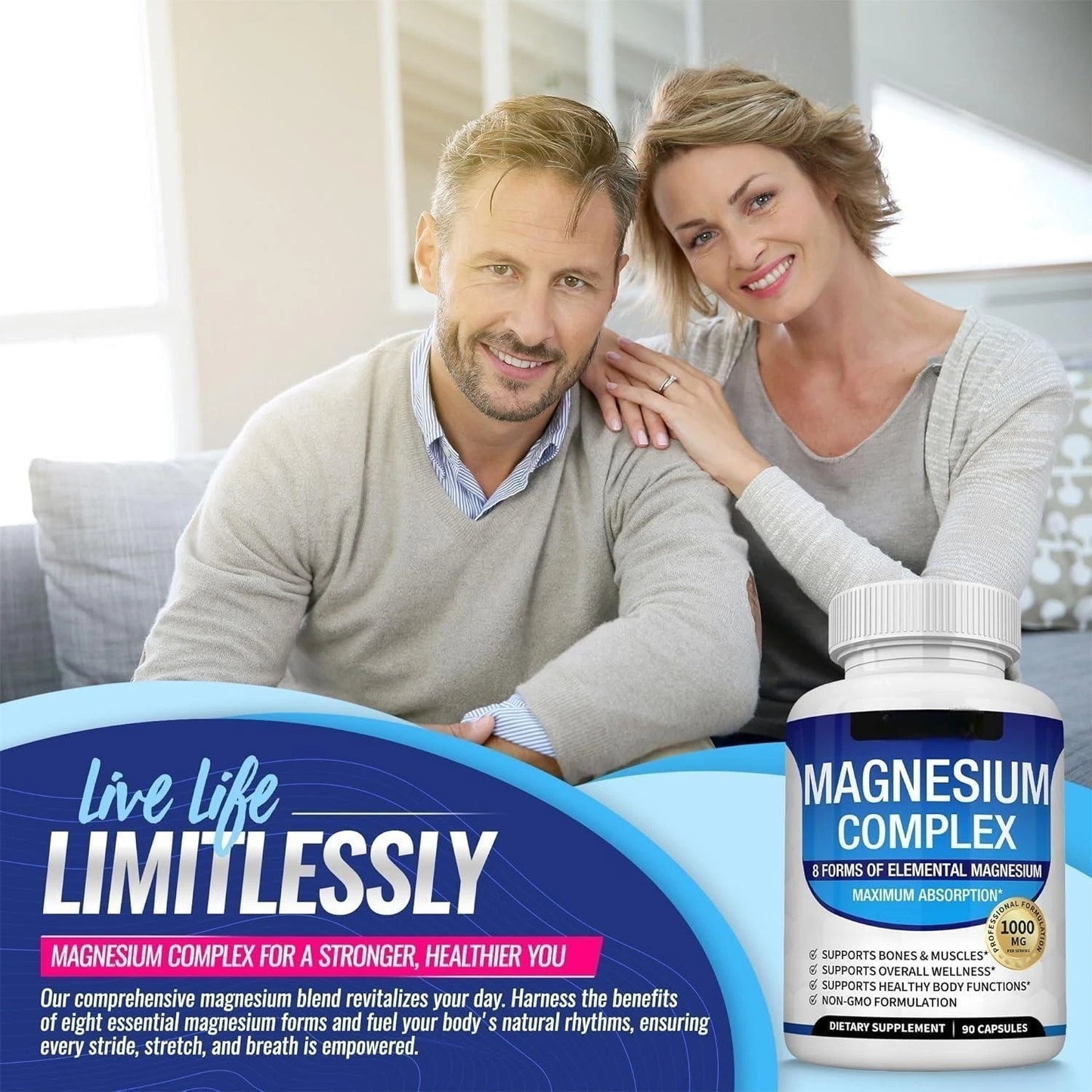 MAGNESIUM COMPLEX 8 ESSENTIAL MAGNESIUM SUPPLEMENT 1000mg